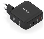 Cargador gan de pared aisens asch-140w3p031-bk/ 2xusb tipo-c/ 1xusb/ 140w