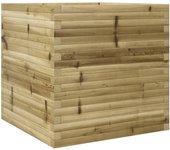 vidaXL Jardinera de madera maciza de pino 70x70x68,5 cm Color Pino natural,  Blanco,  Marrón cera y mas