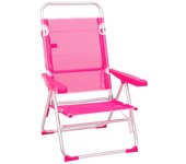 Silla de playa alta plegable y reclinable de 4 posiciones de aluminio y textileno Lola Home