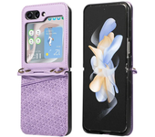 PU Leather Crossbody with Card Holder Phone Case for Samsung Galaxy Z Flip 6 5 4 3 Flip6 Flip5 Flip4 Flip3 5G Protective Cover
