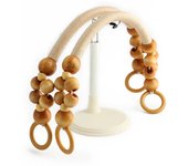 2PCS 48cm Wooden Beaded Rope Bag with U-Shaped Handle Suitable for Beach Bag Crochet Bag Retro Bag DIY Supplies