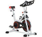 HOMCOM Bicicleta Estática Bicicleta de Fitness Pantalla LCD Asiento Manillar Ajustable Volante de Inercia 8kg Resistencia Regulable 103x53x110-114 cm Acero