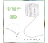 21.9 Yards White Twisted Cord 3 Layers Braided Cord with Spool Decorative Twisted Satin Glitter Rope Braided Cord for Crafts