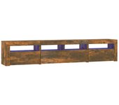 vidaXL Mueble de TV con luces LED 210x35x40 cm, Mueble de Salon, Mueble TV, Mueble TV salon, Mesa de TV, Mueble tele