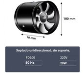 4''6''8'' Pipe Exhaust Fan Air Ventilator Metal Pipe Ventilation Exhaust Fan for dropshipping