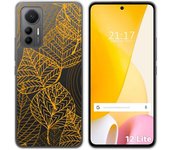 Funda Silicona Transparente para Xiaomi 12 Lite 5G diseño Hojas Dibujos