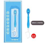 2 In 1 Mini Cleaning Toothbrush Mint flavor Peach flavor Exploded Bead  Disposable Oral Cleaning Toothbrush With Dental Floss