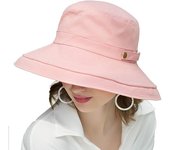 Sombrero de ala ancha de algodón para mujer, para exteriores, playa, viajes, verano, pescador, protector facial