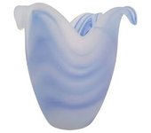 Genérico NO MARCA Tulipa de Cristal LILIUM Azul Lineal 10x12cm - Distinción en Lámparas