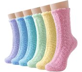 Calcetines Mujer Invierno, Calcetines Calentitos de Forro Polar Coral Calcetines Termicos Mujeres y Niñas Suaves Esponjosos Calcentine Andar Por Casa, Talla 36-42,6 Pares