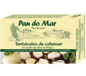 Tentáculos de calamar en aceite de oliva bio Pan do Mar 120g.