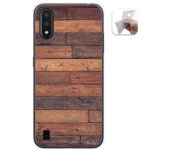 Tumundosmartphone Funda Gel Tpu para Samsung Galaxy A01 diseño Madera 03 Dibujos