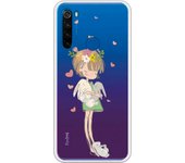 Funda compatible con Xiaomi Redmi Note 8T - Nina fondo corazones