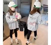 Kawaii Cat Print Girls Jackets Cartoon Spring Autumn Kids Zipper Jacket Hooded Sport Outerwear Girls Hoody Pocket Sweatshirt