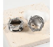 2pcs Stainless Steel Punk Skeleton Snake Ghost Civet Ear Gauges Plug Gothic Ear Lobe Expander Stretcher Piercing Body Jewelry