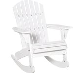 Outsunny Sillón Mecedora Adirondack de Madera Natural 77x94x97 cm para Jardín Terraza Exterior de Estilo Rústico Carga 130kg