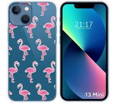 Funda Silicona Transparente compatible con iPhone 13 Mini (5.4) diseño Flamenco Dibujos