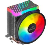 Mars Gaming MCPU33, Disipador CPU Dual FRGB, 3 Heatpipes 140W TDP, Ultra-silencioso PWM 110mm, Multisocket Universal, Disipador Gaming Negro