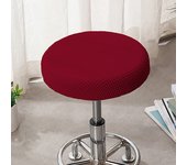 Bar Stool Cover Polar Fleece Round Chair Cover Removable Stool Slipcover Solid Seat Cushion Protector Washable Bar Stool