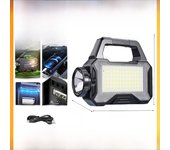 Portable Solar Lanterns Solar Powered Charging Bank Searchlight Outdoor Strong Light Flashlight Hand Lamp with COB Side Light