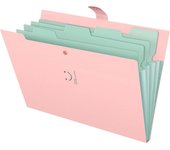 Carpeta de plástico expandible para Archivos, tamaño Carta A4, Organizador de Papel type Acordeón para Uso USO comercial en la oficina, rose color