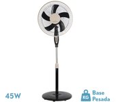 Ventilador De Pie Fabrilamp Negro/beis 3 Vel.45w 5aspas Orientable, Fijo y Rotatorio Regx43x40 Cm