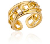 Luxury Wide Wave Rings for Women Gold Color Stainless Steel Ring 2024 Trend Elegant Aesthetic Couple Jewelry Gift anillos mujer
