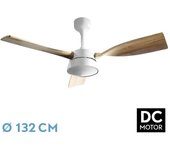 FABRILAMP Ventilador DC Estio 24W Blanco/haya 3 Aspas 132D Regulable Intensidad