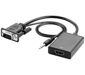 Adaptador VGA a HDMI compatible 1080P @ VGA macho a HDMI hembra Convertidor para PC, portátil, TV Box a HDTV, monitor, pantalla