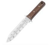 Professional Hori Hori Garden Knife with Leather Sheath, Protective Handguard, Sharpening Stone Included, for Weeding, Digging