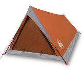 vidaXL Tienda de campaña para 2 personas impermeable gris y naranja