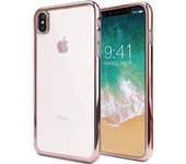 Carcasa FAMZ Iphone X/XS Híbrida Rosa Efecto Metálico Transparente