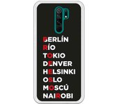 Funda compatible con Xiaomi Redmi 9 - Profesor Rojo Fondo Negro