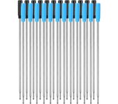 24 Piezas de Recambios de Bolígrafos de Punta de Bola Reemplazables Negros Lectura Lisa 4,5 Pulseras (11,6 cm) Y 1 mm Punta Medium (Negro y Azul)