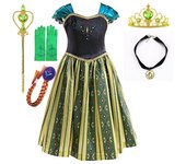 Exquisite Frozen Anna Coronation Gown Toddler Snow Queen Halloween Princess Dress Girl Make up Party Birthday Fancy Elsa Costume