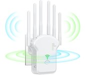 Repetidor WiFi, Extensor WiFi, Amplificador de Señal WiFi,Modo Repetidor/Router/Ap, Última Tecnología de 6 Antenas, con 2 Puertos Ethernet.,para Casa/Oficin.