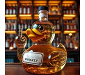 Botella de pato de dedo medio, decantador de whisky de pato de dedo medio de 10 oz, estatua de pato de cristal para bar, oficina o decoración del hogar, mini botella de vino de pato creativa (B)