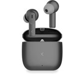 Auriculares inalámbricos KSIX Meteor, Estuche metálico, ENC, Autonomía 4+28 h, Control táctil, Asistentes de voz, Gris