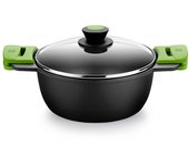 Cacerola Alta Prior de BRA con Tapa de Cristal - 28 Cm, Antiadherente Tricapa TEFLON® CLASSIC