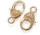 5/10pcs/lot 27x14mm Gold Silver Plated Rhodium Heart Shaped Lobster Clasp Hooks for Necklace&Bracelet Chain DIY Jewelry Making