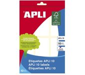 Apli etiquetas blancas 34 x 67 mm - ideal para escribir sobre ellas - 10 hojas