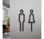 Black Gold Color Toilet Sign Plate Brass Wash Room Door Wall Label Sticker Wc Holder Signage Board