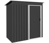 Outsunny Cobertizo de Jardín Exterior 1,16 m² 163x89x182 cm Caseta Metálica para Herramientas con Puerta Corredera y Techo Inclinado para Terraza Patio