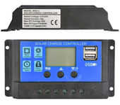 Solar Charge Controller 12V24V 30A/20A/10A Auto LCD Dual USB 5V Output Photovoltaic Solar Panel PV Regulator Load Discharger