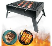 NQT Barbacoa Plegable Portátil Sobremesa - Parrilla de Carbón BBQ de Acero al Aire Libre, Picnic y Camping