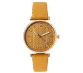 Reloj de Mujer con transmisión en Vivo, Reloj de Mujer con Correa de cuero ovalada, Reloj de cuarzo de una pieza