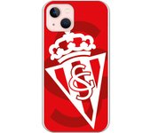 Funda original compatible con Iphone 14con diseño de Sporting blanco sobre rojo