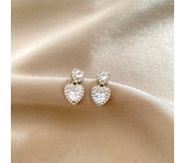 Korean New Geometric Double Layers Rhombus Earrings for Women Gold Color Crystal Temperament Earring 2024 Fashion Jewelry Gifts