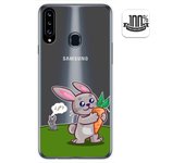 Tumundosmartphone Funda Gel Transparente para Samsung Galaxy A20s diseño Conejo Dibujos