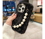 The New Fall/Winter Plush Niche Pearl Bracelet Phone Case For iPhone 15 14 Plus 13 12 Pro 11 Max Case